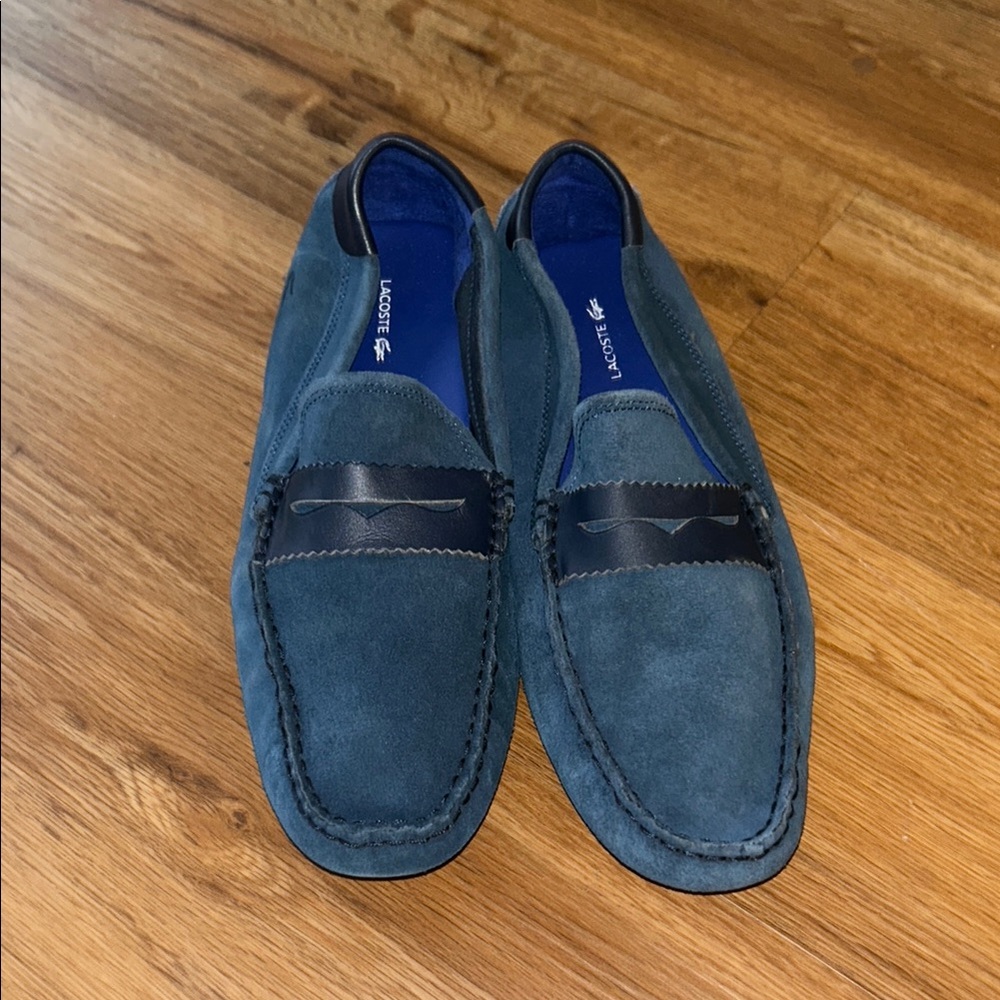 Lacoste Men's Blue Suede Loafers